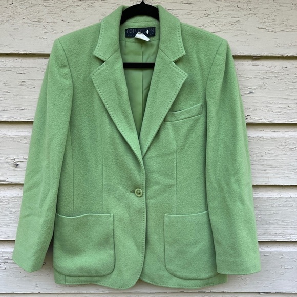 Harve Benard Collection Wool Blend Minimalist Green Blazer Jacket Coat Size 8 - Picture 1 of 8